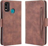 Voor Huawei Honor 9X Lite Wallet Style Skin Feel Kalfspatroon lederen tas, met aparte kaartsleuf (bruin)