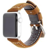 Echt lederen horlogeband voor Apple Watch Series 6 & SE & 5 & 4 44 mm / 3 & 2 & 1 42 mm (mat bruin)