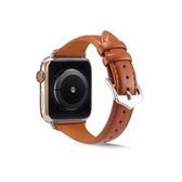 Echt lederen horlogeband voor Apple Watch Series 6 & SE & 5 & 4 44 mm / 3 & 2 & 1 42 mm (bruin)