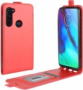Voor Motorola Moto G Stylus R64 Textuur Enkele Verticale Flip lederen beschermhoes met kaartsleuven en fotolijst (rood)