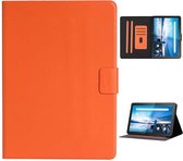 Voor Lenovo Tab M10 effen kleur horizontale flip lederen tas met kaartsleuven en houder (oranje)