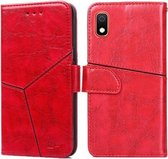 Voor Samsung Galaxy A10e Geometrische stiksels Horizontale flip TPU + PU lederen tas met houder & kaartsleuven en portemonnee (rood)