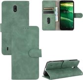 Voor Nokia C1 Effen Kleur Huid Voel Magnetische Gesp Horizontale Flip Kalf Textuur PU Lederen Case met Houder & Kaartsleuven & Portemonnee (Groen)