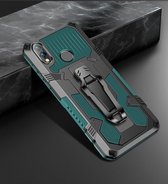 Voor Geschikt voor Xiaomi Redmi Note 7 Machine Armor Warrior schokbestendige pc + TPU beschermhoes (legergroen)