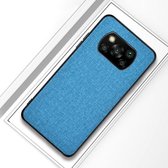 Voor Xiaomi Poco X3 NFC schokbestendige stoffen textuur PC + TPU beschermhoes (blauw)