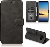 Voor Samsung Galaxy Note 8 Kalf Textuur Magnetische Gesp Horizontale Flip Leren Case met Houder & Kaartsleuven & Portemonnee & Fotolijst (Zwart)