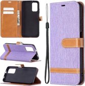 Voor Xiaomi Foco M3 Kleuraanpassing Denim Textuur Horizontale Flip Leren Case met Houder & Kaartsleuven & Portemonnee & Lanyard (Paars)