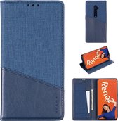 Voor OPPO Reno 2 MUXMA MX109 horizontale flip lederen tas met houder en kaartsleuf en portemonnee (blauw)