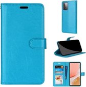Voor Samsung Galaxy A72 5G Pure Color Horizontale Flip PU lederen tas met houder & kaartsleuven & portemonnee & fotolijst (blauw)