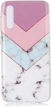 Voor Galaxy A50 gekleurd tekenpatroon IMD-afwerking Soft TPU beschermhoes (driekleur)