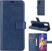 Voor Samsung Galaxy M51 Retro Kalfspatroon Gesp Horizontale Flip Leren Case met Houder & Kaartsleuven & Portemonnee (Blauw)