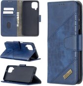 Voor Samsung Galaxy A12 bijpassende kleur krokodil textuur horizontale flip PU lederen tas met portemonnee & houder & kaartsleuven (blauw)