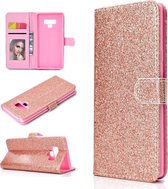 Voor Samsung Galaxy Note 9 Glitterpoeder Horizontaal Flip Leren Case met Kaartsleuven & Houder & Fotolijst & Portemonnee (Rose Goud)
