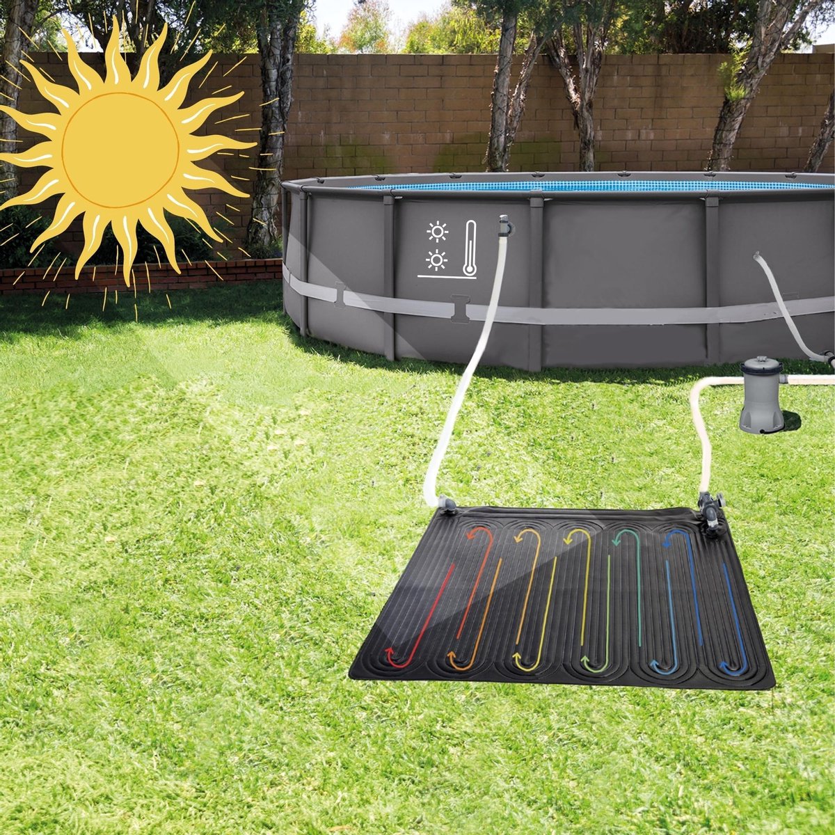 WAYS Zwembad Onderhoud Zwembad Verwarming 4 stuks & Intex Filterpomp 28604GS & 12...