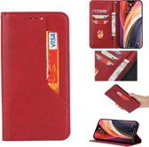 Voor iPhone XS Max magnetische horizontale flip lederen tas met houder en kaartsleuven en portemonnee (rood)