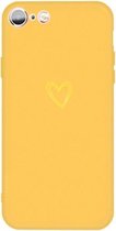 Voor iPhone 6s / 6 Golden Love-heart Pattern Colorful Frosted TPU telefoon beschermhoes (geel)