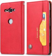 Kneed Skin Texture Horizontale Flip Leather Case voor Sony Xperia XZ2 Compact, met fotolijst & houder & kaartsleuven & portemonnee (rood)