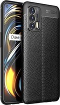 Voor OPPO Realme GT 5G Litchi Texture TPU schokbestendig hoesje (zwart)