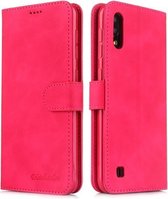 Voor Galaxy A10 / M10 Diaobaolee Pure Fresh Texture Horizontale Flip Leather Case, met houder & kaartsleuf & portemonnee & fotolijst (rood)