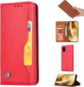 Voor Samsung Galaxy M51 (Zijvingerafdruk) Kneed Huidtextuur Horizontale Flip Leren Case voor Samsung M51, met Fotolijst & Houder & Kaartsleuven & Portemonnee (Rood)