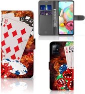 GSM Hoesje Geschikt voor Samsung Galaxy A71 Wallet Book Case Personaliseren Casino