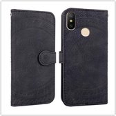 Voor Xiaomi Redmi Note7 Pressed Printing Pattern Horizontale Flip PU Leather Case, met houder & kaartsleuven & portemonnee & & Lanyard (zwart)