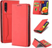 Voor Samsung Galaxy A50s Sterk magnetisme Vloeibaar gevoel Horizontale flip lederen tas met houder & kaartsleuven en portemonnee (rood)