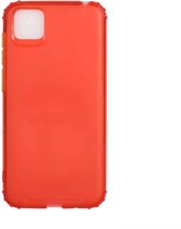 Voor Huawei Y5p Kleurknop Doorschijnend Frosted TPU Vierhoekig Airbag Schokbestendig Hoesje (Oranje)