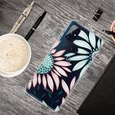 Voor OnePlus Nord N100 gekleurde tekening Clear TPU beschermhoesjes (roze, groene bloem)