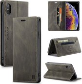 AutSpace A01 Retro Skin-feel Crazy Horse Texture Horizontale flip lederen tas met houder & kaartsleuven & portemonnee & RFID voor iPhone X / XS (koffie)