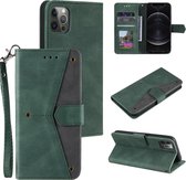Stiksels Kalfsstructuur Horizontale Flip Leren Case met Houder & Kaartsleuven & Portemonnee Voor iPhone 11 (Groen)