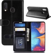 R64 Texture Single Fold Horizontale Flip Leather Case voor Galaxy A20e, met houder & kaartsleuven & portemonnee (zwart)