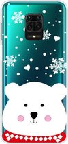 Voor Geschikt voor Xiaomi Redmi Note 9S Christmas Series Transparante TPU beschermhoes (Chubby White Bear)