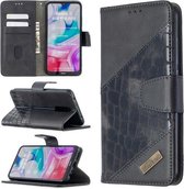 Voor xiaomi redmi 8 bijpassende kleur krokodil textuur horizontale flip pu lederen tas met portemonnee & houder & kaartsleuven (zwart)