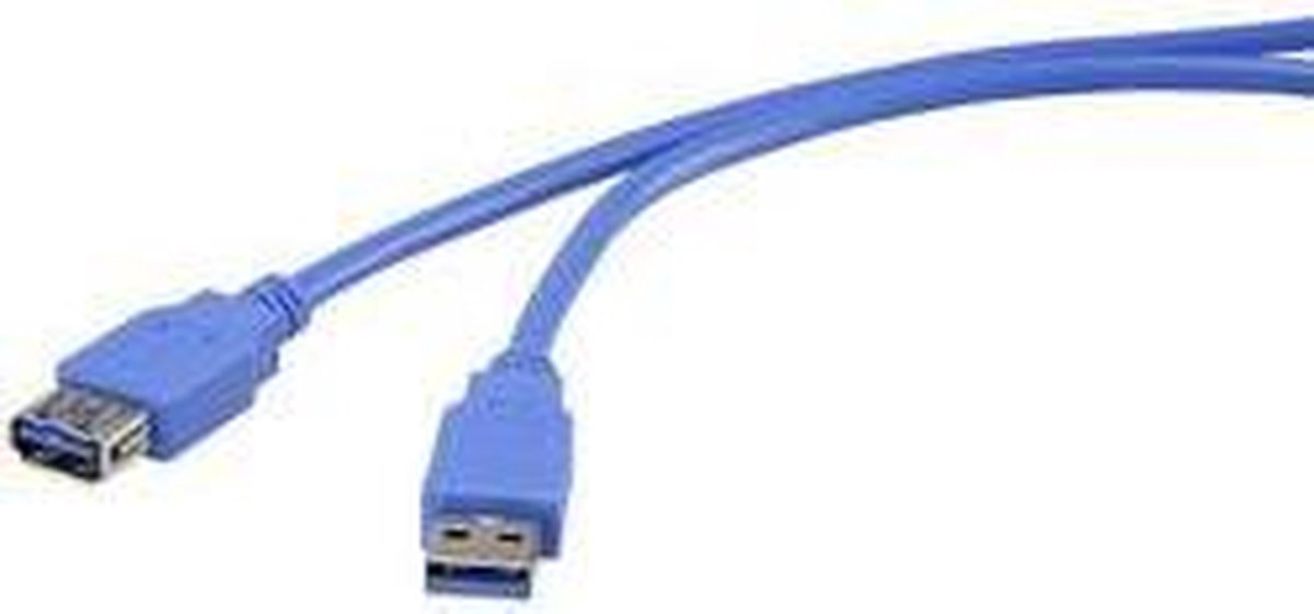 Renkforce USB 3.2 Gen 1 (USB 3.0) Verlengkabel 1.00 m Blauw Vergulde steekcontacten [1x USB 3.2 Gen 1 stekker A (USB 3.
