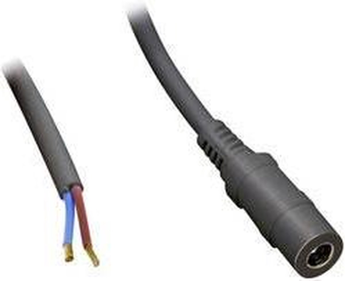 TRU COMPONENTS Laagspannings-aansluitkabel Laagspanningsbus - Open kabeleinde 5.50 mm 2.10 mm 1.00 m 1 stuk(s)