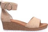 Paul Green 7386 Sandalen - Met Sleehak - Dames - Beige - Maat 38