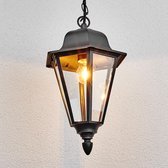 Lindby - Hanglampen buiten - 1licht - aluminium, glas - H: 40 cm - E27 - grafietgrijs, helder