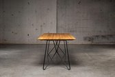 Massief honing eiken houten tafelblad met metalen potenset 180 x 90 x 76 - Seuren Tafels Bud Get 3