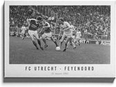 Walljar - FC Utrecht - Feyenoord '83 - Zwart wit poster met lijst