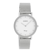 OOZOO Vintage series - Zilveren horloge met zilveren metalen mesh armband - C20050 - Ø34