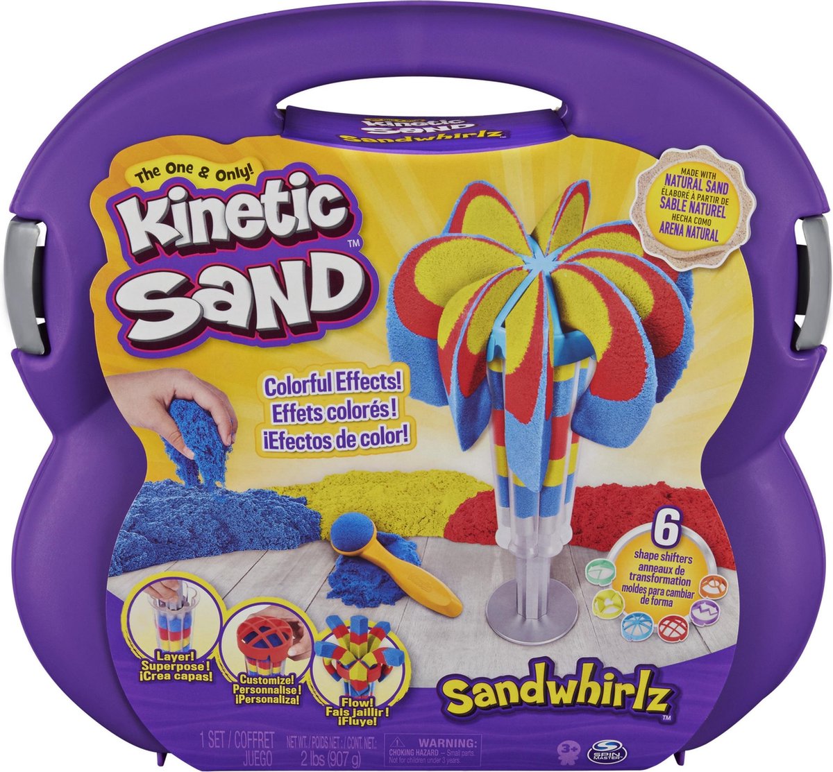 Kinetic Sand - Speelset 'Sandwhirlz' - 3 kleuren - 907 g