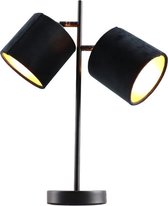 Olucia Talita - Moderne Tafellamp - Metaal/Stof - Goud;Zwart