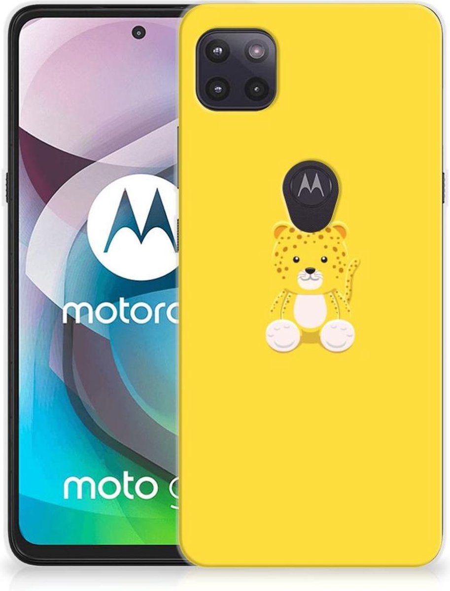 Motorola Moto G 5G Telefoonhoesje met Naam Baby Leopard