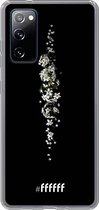 6F hoesje - geschikt voor Samsung Galaxy S20 FE - Transparant TPU Case - White flowers in the dark #ffffff