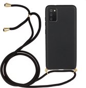 Soft TPU hoesje met koord voor Samsung Galaxy A02s - Zwart