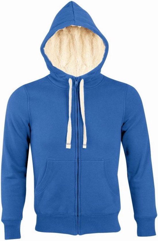 SOLS Sherpa Unisex Zip Up Hooded Sweatshirt Hoodie Koningsblauw bol