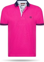 Pierre Cardin - Heren Polo SS Navy Tipped Polo - Roze - Maat XL