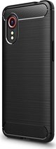 Coque Samsung Galaxy Xcover 5 Coque Flexible TPU Brossée Zwart
