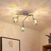 Lindby - plafondlamp - 3 lichts - metaal, kunststof - H: 21 cm - G9 - chroom, bont